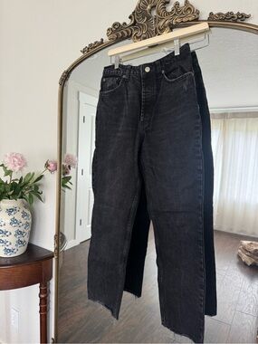 Black Distressed Zara Straight Jeans